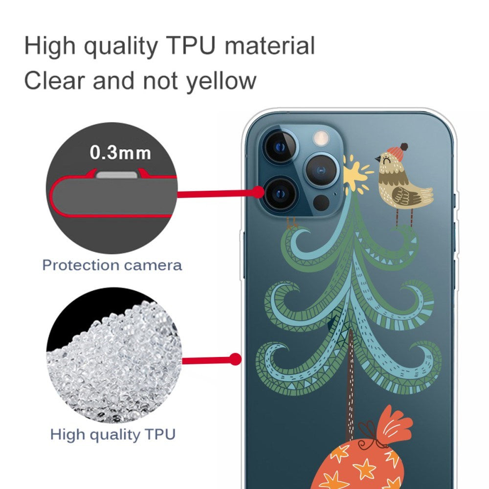 EIDERWOOD iPhone 16 Pro Max fleksibel plastbakside juledeksel - god jul - fugler i juletre