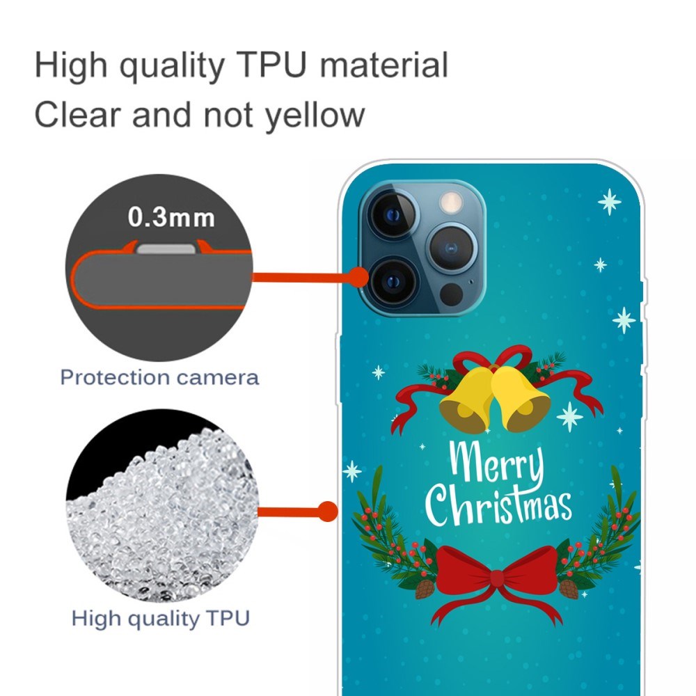 EIDERWOOD iPhone 16 Pro Max Fleksibel plastbakside juledeksel - god jul - juleklokker