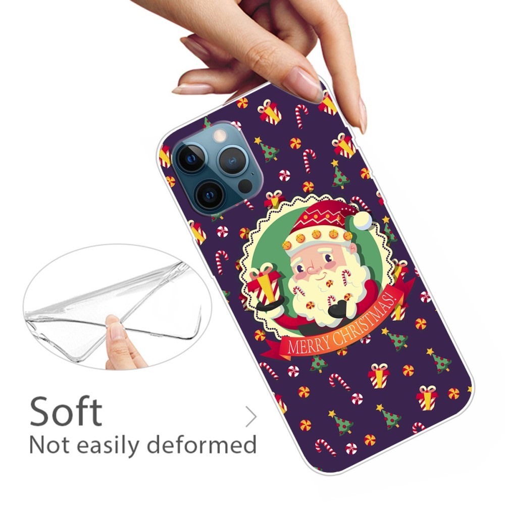 EIDERWOOD iPhone 16 Pro Fleksibelt Juledeksel bak i plast - God jul - Julenissen med gave