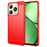 EIDERWOOD Realme Note 60x (4G) / C63 (4G) / C61 (4G) Carbon Fiber Mobil Cover - Rød