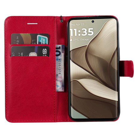 Motorola Edge 50 Wallet Flip Læder Cover m. Pung - Rød