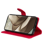 Motorola Edge 50 Wallet Flip Læder Cover m. Pung - Rød