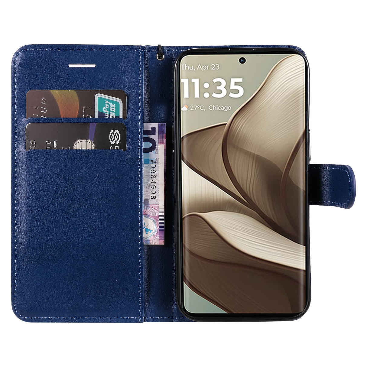 Motorola Edge 50 Wallet Flip Læder Cover m. Pung - Blå
