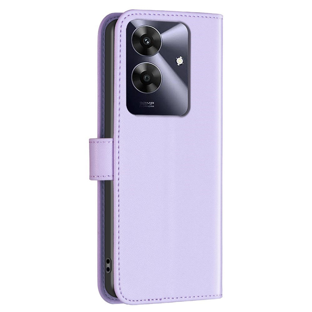 Realme Note 60 / 60x (4G) / C63 (4G) / C61 (4G) Kunstlæder Flip Cover m. Ståfunktion & Kortholder - Lavendel