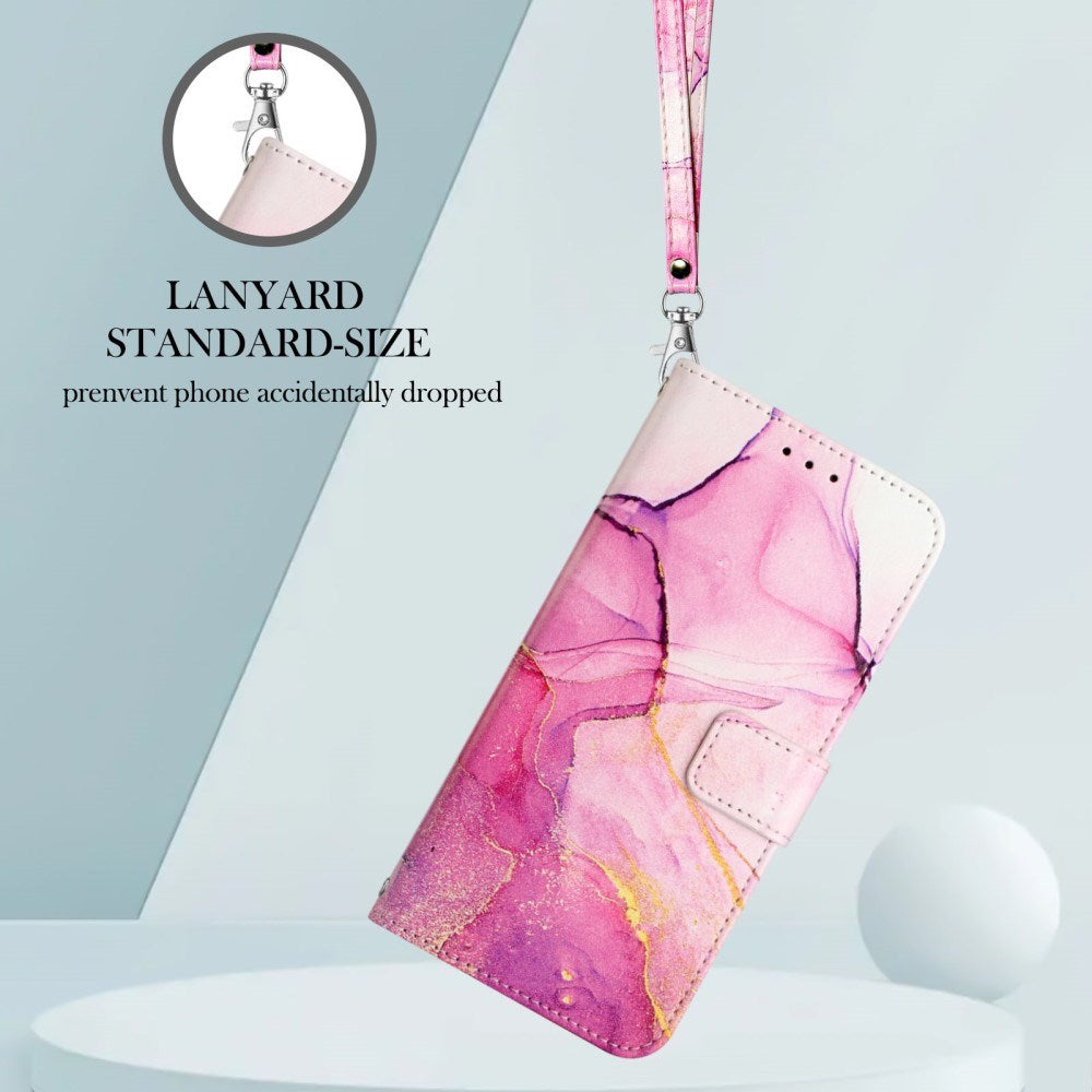 EIDERWOOD OnePlus Nord 4 (5G) Kunstlæder Flip Cover m. Pung og Strop - Lyserød Marmor