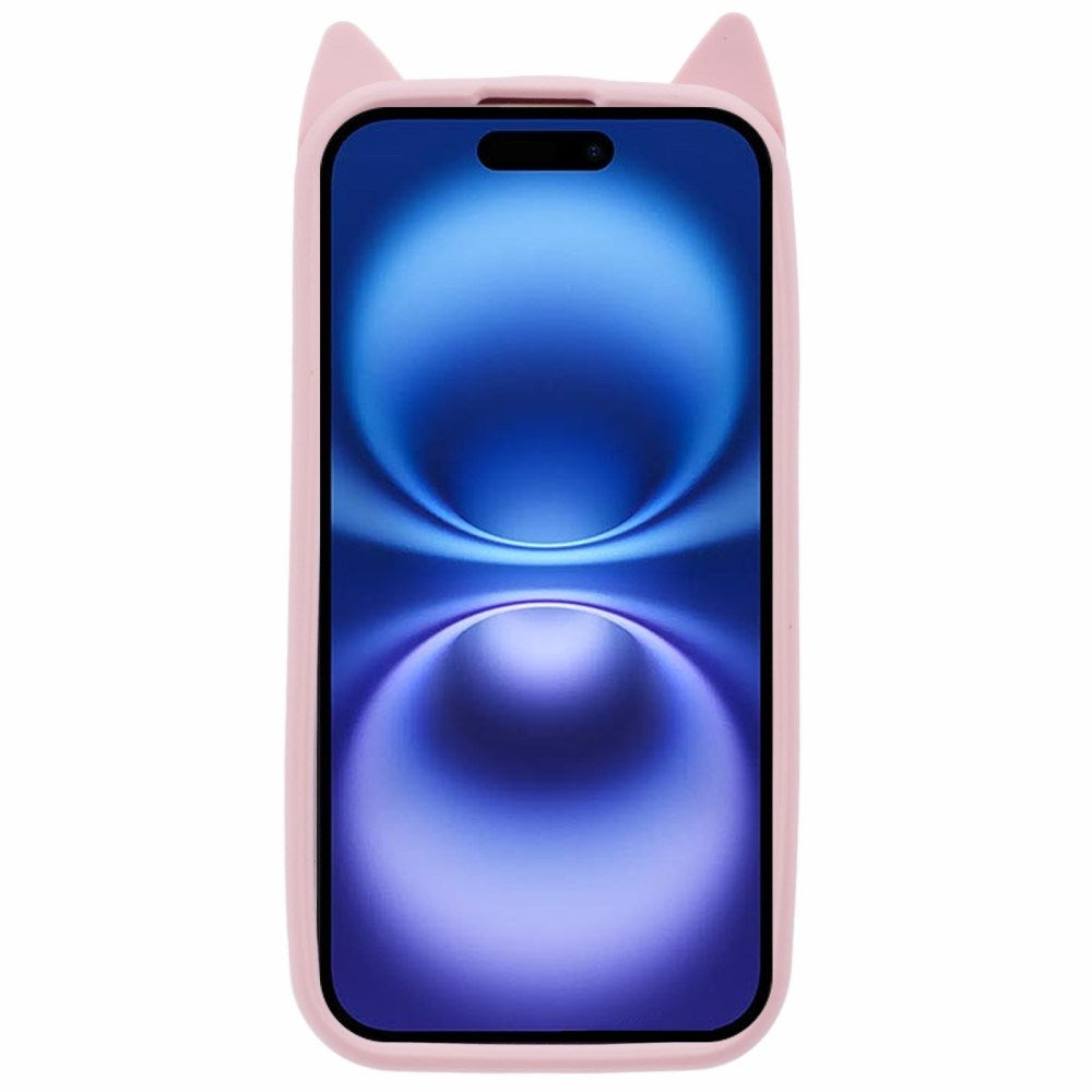 EIDERWOOD iPhone 16 Plus Silikone Bagside Cover m. Katteører - Lyserød