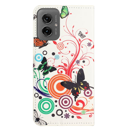 EIDERWOOD Motorola Moto G55 Flip Case inkl. Pung og Ståfunktion - Hvid / Sommerfugle