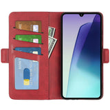 EIDERWOOD Xiaomi Redmi 14C / Poco C75 - Kunstlæder Flip Cover m. Kortholder & Stander - Rød