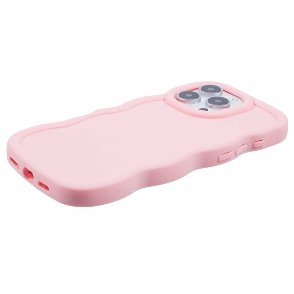 EIDERWOOD iPhone 16 Pro Fleksibelt Plastik Wavy Mobil Cover - Lyserød