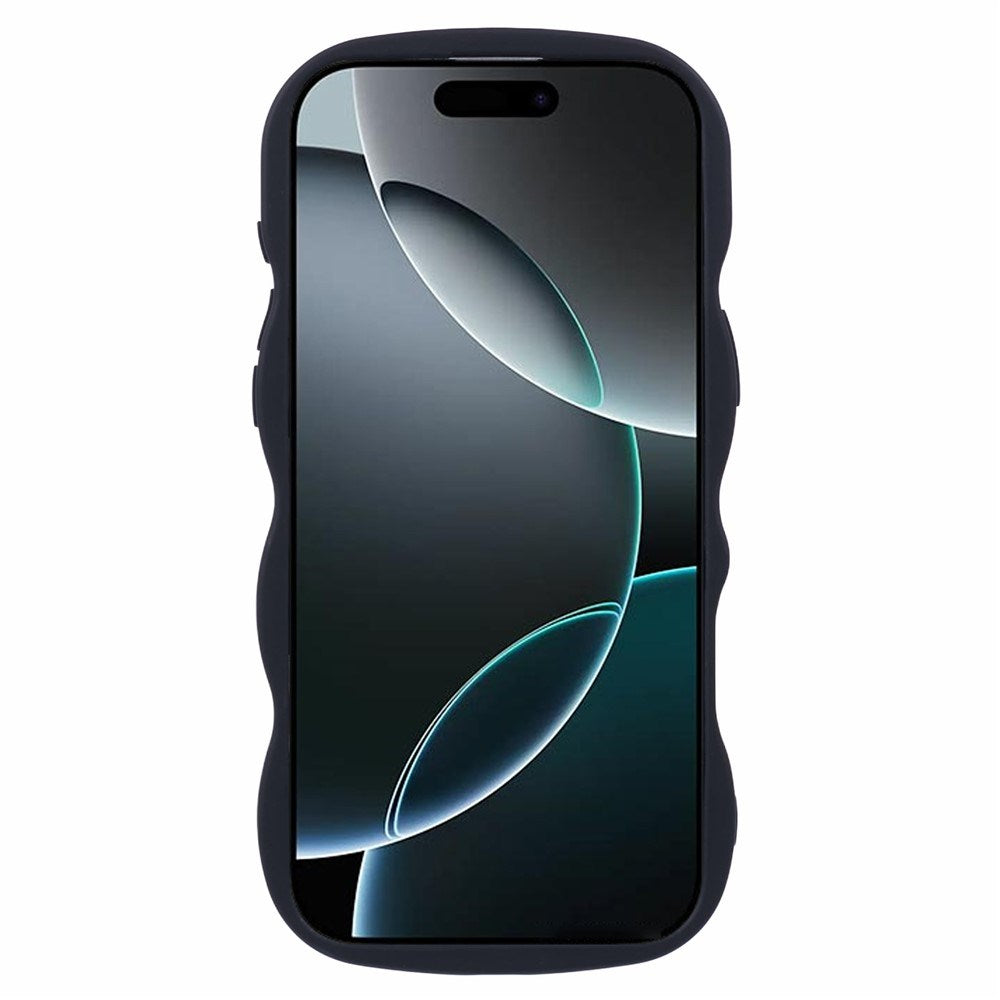 EIDERWOOD iPhone 16 Pro Fleksibelt Plastik Wavy Mobil Cover - Sort
