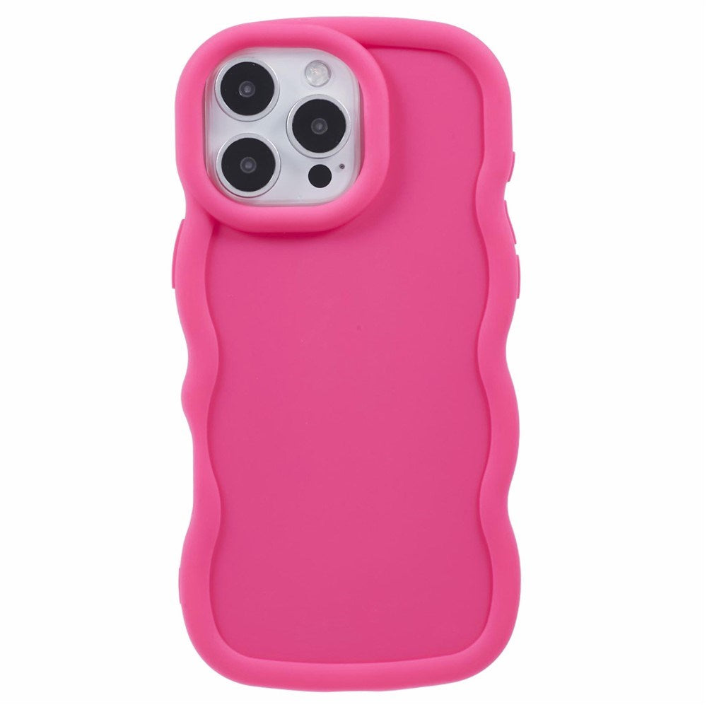 EIDERWOOD iPhone 16 Pro Fleksibelt Plastik Wavy Mobil Cover - Pink