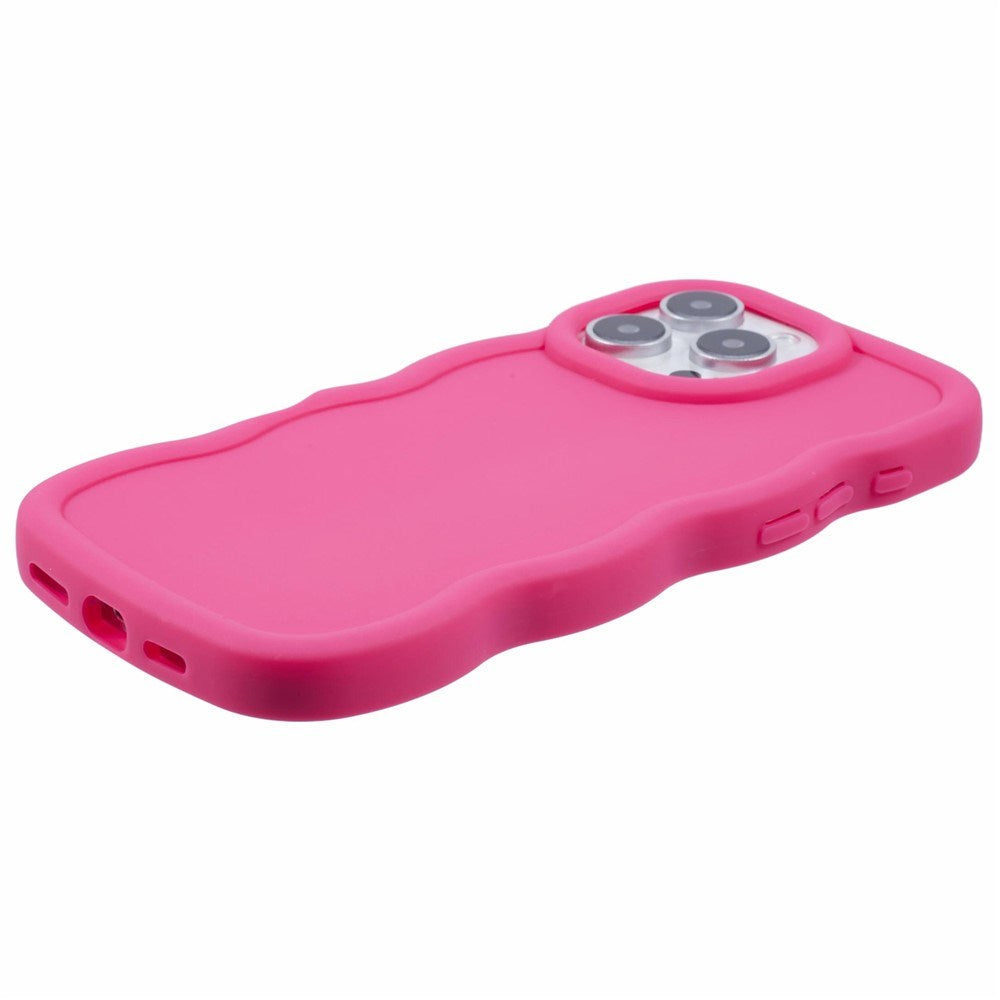 EIDERWOOD iPhone 16 Pro Fleksibelt Plastik Wavy Mobil Cover - Pink