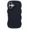 EIDERWOOD iPhone 16 Fleksibelt Plastik Wavy Mobil Cover - Sort