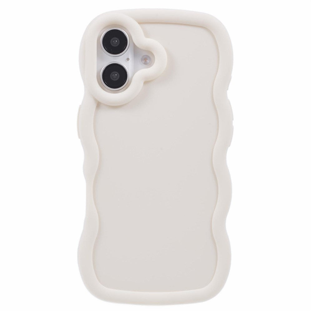 EIDERWOOD iPhone 16 Fleksibelt Plastik Wavy Mobil Cover - Hvid