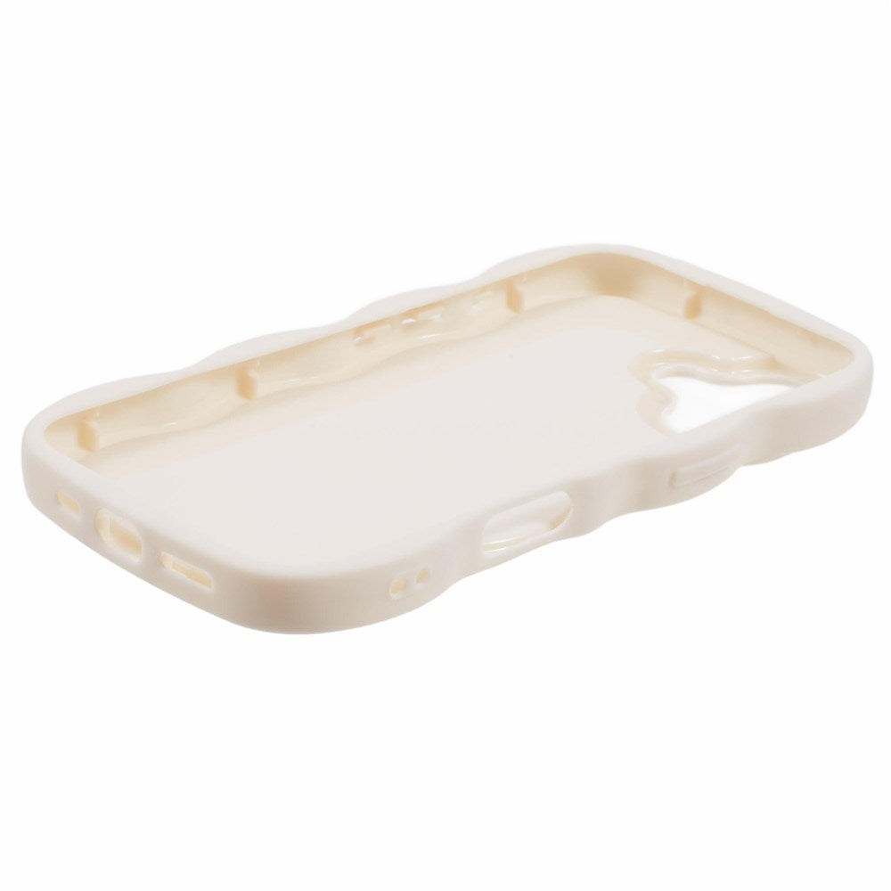 EIDERWOOD iPhone 16 Fleksibelt Plastik Wavy Mobil Cover - Hvid