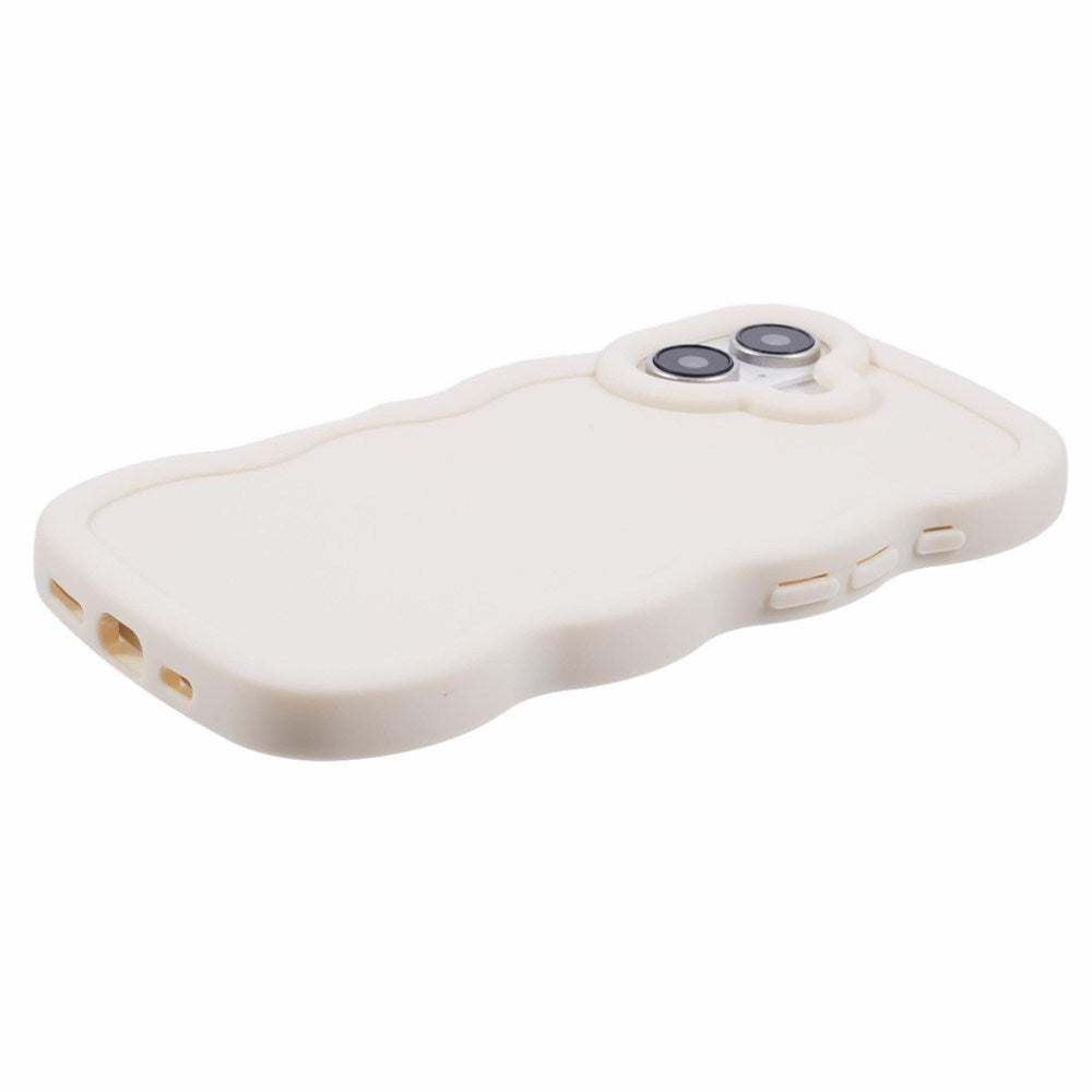 EIDERWOOD iPhone 16 Fleksibelt Plastik Wavy Mobil Cover - Hvid