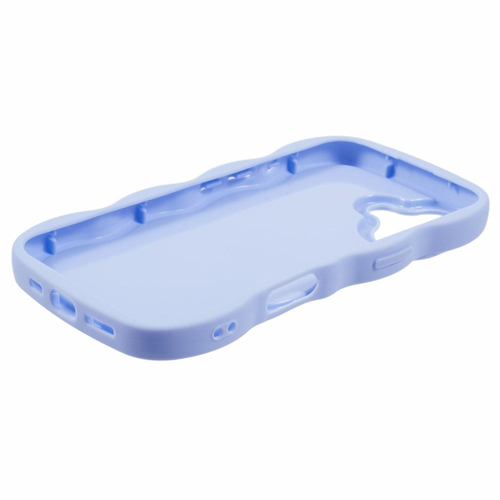 EIDERWOOD iPhone 16 Fleksibelt Plastik Wavy Mobil Cover - Lilla