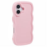 EIDERWOOD iPhone 16 Fleksibelt Plastik Wavy Mobil Cover - Lyserød