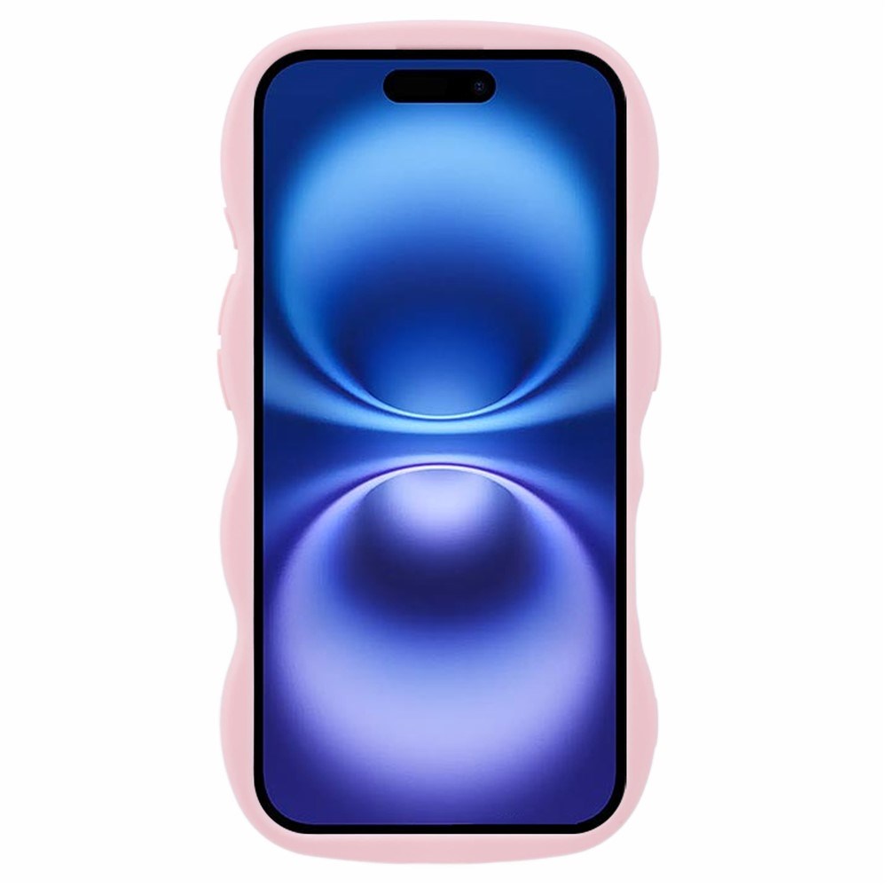 EIDERWOOD iPhone 16 Fleksibelt Plastik Wavy Mobil Cover - Lyserød