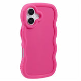 EIDERWOOD iPhone 16 Fleksibelt Plastik Wavy Mobil Cover - Pink