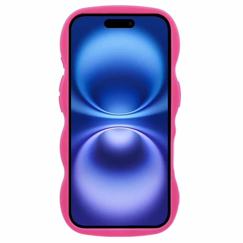 EIDERWOOD iPhone 16 Fleksibelt Plastik Wavy Mobil Cover - Pink