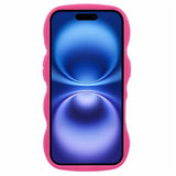 EIDERWOOD iPhone 16 Fleksibelt Plastik Wavy Mobil Cover - Pink