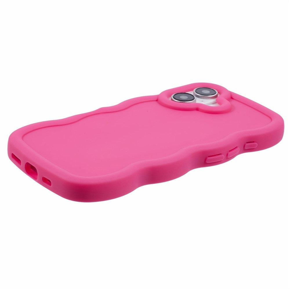 EIDERWOOD iPhone 16 Fleksibelt Plastik Wavy Mobil Cover - Pink