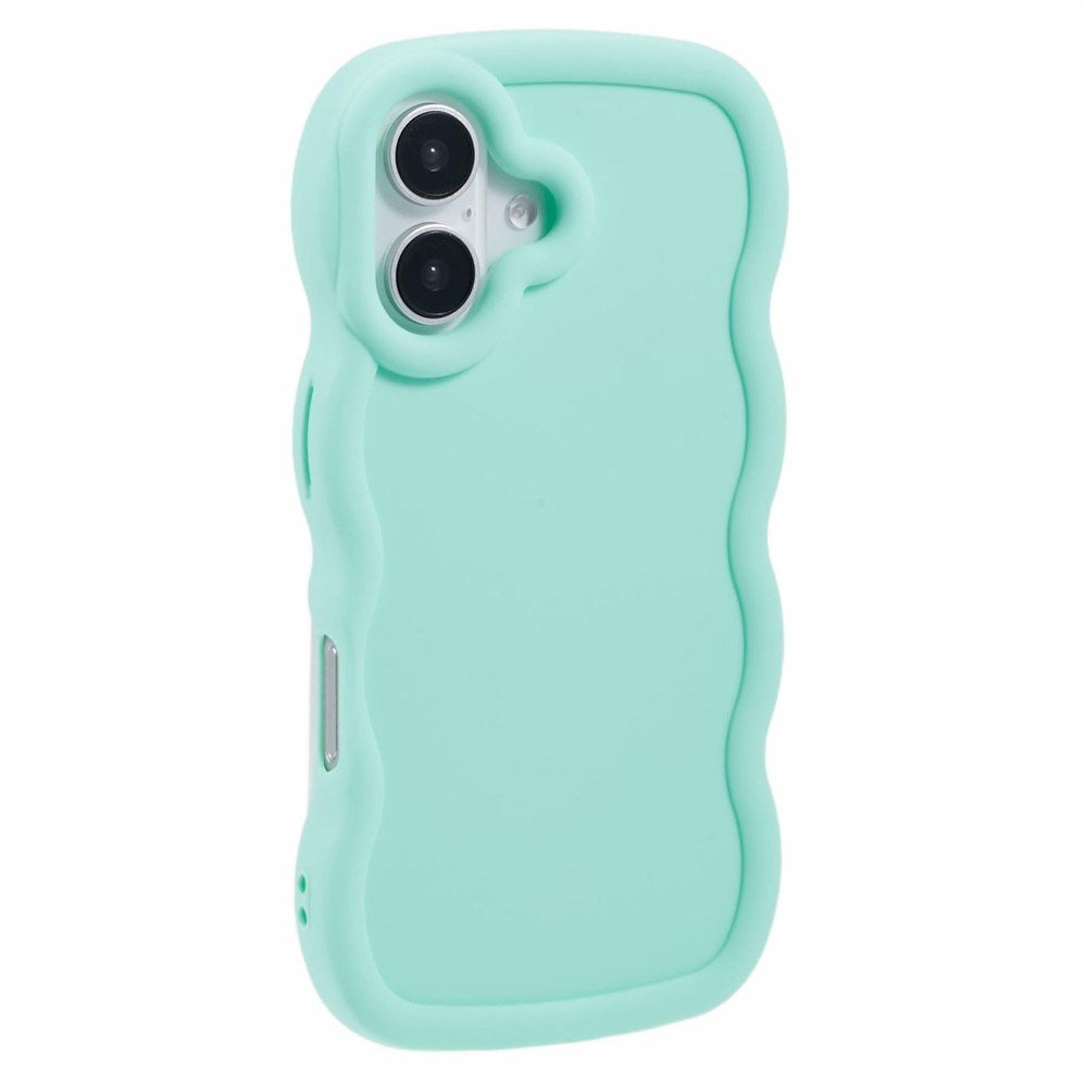 EIDERWOOD iPhone 16 Fleksibelt Plastik Wavy Mobil Cover - Blå