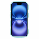 EIDERWOOD iPhone 16 Fleksibelt Plastik Wavy Mobil Cover - Blå