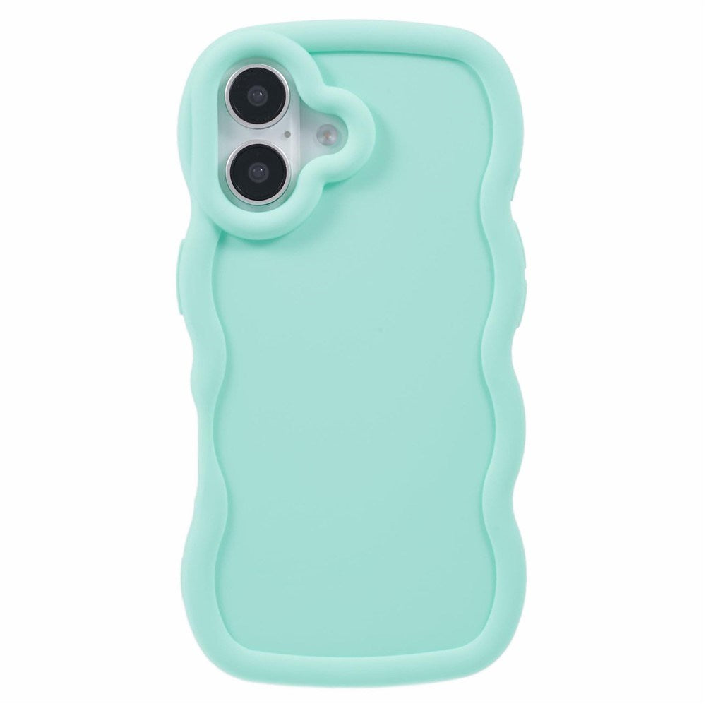 EIDERWOOD iPhone 16 Fleksibelt Plastik Wavy Mobil Cover - Blå