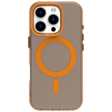 EIDERWOOD iPhone 16 Pro Hybrid Plast Mobil Cover - MagSafe Kompatibel - Gennemsigtig / Orange