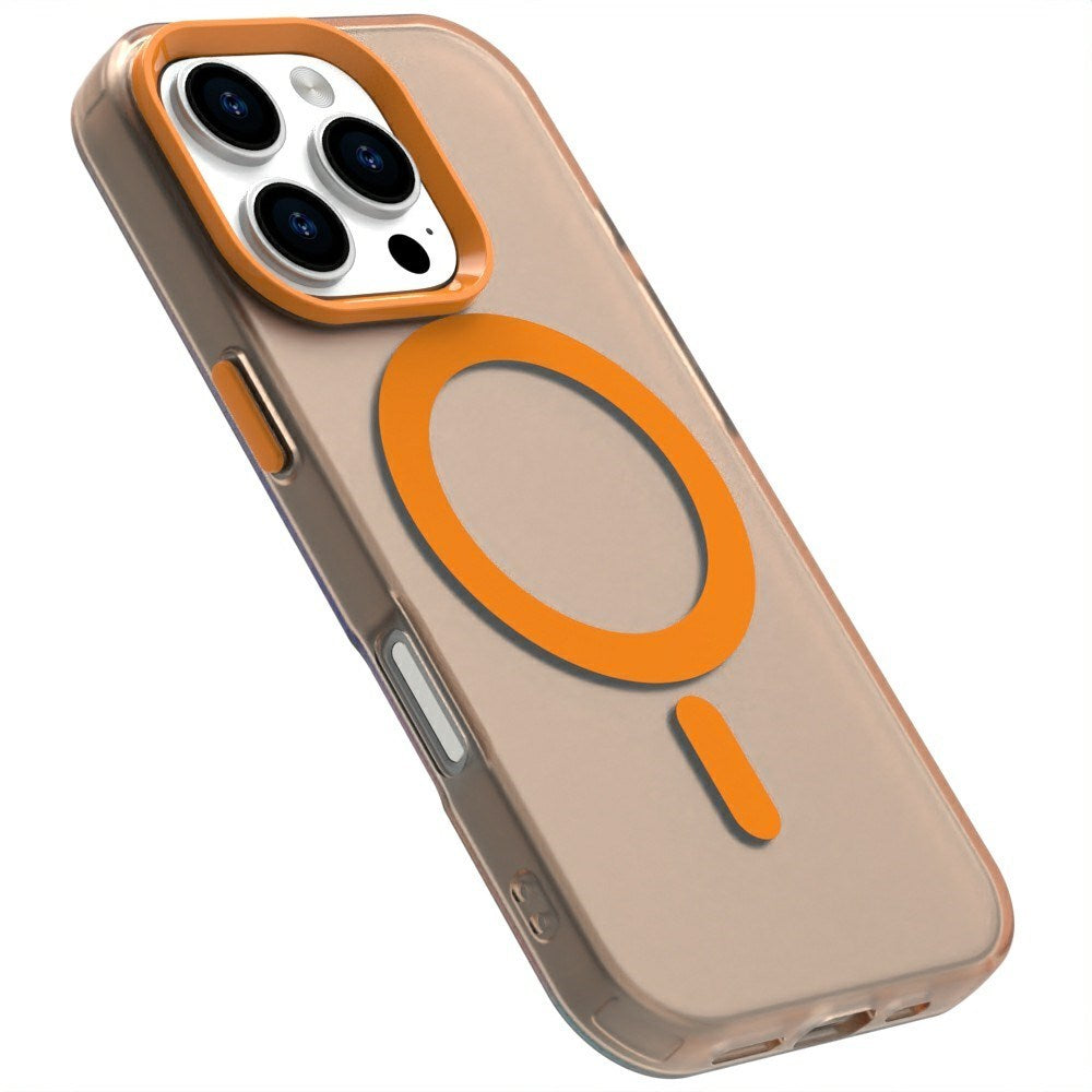 EIDERWOOD iPhone 16 Pro Hybrid Plast Mobil Cover - MagSafe Kompatibel - Gennemsigtig / Orange