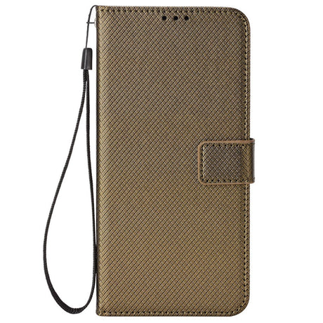 Motorola Edge 50 Neo (5G)/Moto S50 (5G)/ThinkPhone 25 (5G) - EIDERWOOD Vegan Leather Flip Cover m. Diamanttekstur - brun