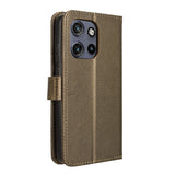 Motorola Edge 50 Neo (5G)/Moto S50 (5G)/ThinkPhone 25 (5G) - EIDERWOOD Vegan Leather Flip Cover m. Diamanttekstur - brun