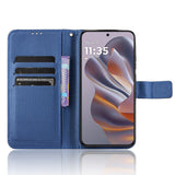 Motorola Edge 50 Neo (5G)/Moto S50 (5G)/ThinkPhone 25 (5G) - EIDERWOOD Vegan Leather Flip Cover m. Diamanttekstur - blå