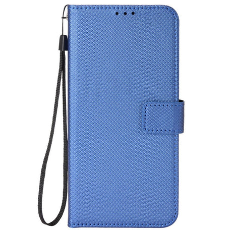 Motorola Edge 50 Neo (5G)/Moto S50 (5G)/ThinkPhone 25 (5G) - EIDERWOOD Vegan Leather Flip Cover m. Diamanttekstur - blå