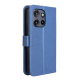 Motorola Edge 50 Neo (5G)/Moto S50 (5G)/ThinkPhone 25 (5G) - EIDERWOOD Vegan Leather Flip Cover m. Diamanttekstur - blå