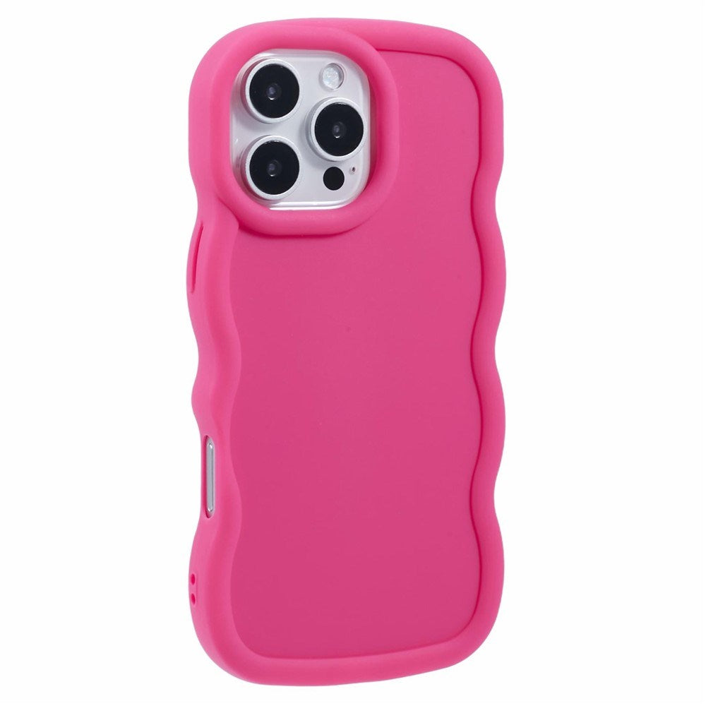 EIDERWOOD iPhone 16 Pro Max Fleksibelt Plastik Wavy Mobil Cover - Pink
