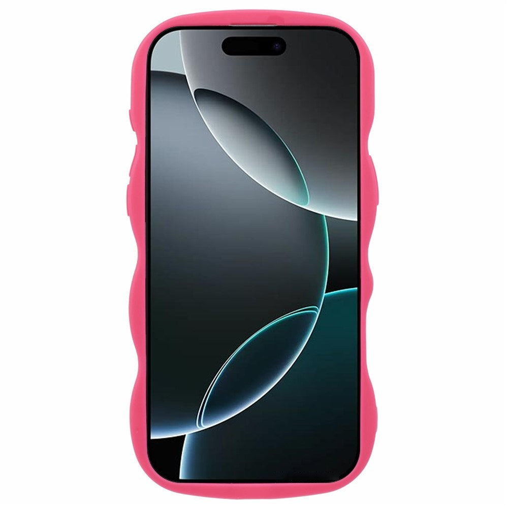EIDERWOOD iPhone 16 Pro Max Fleksibelt Plastik Wavy Mobil Cover - Pink