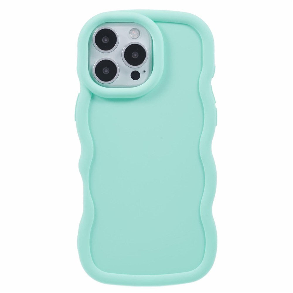EIDERWOOD iPhone 16 Pro Max Fleksibelt Plastik Wavy Mobil Cover - Blå