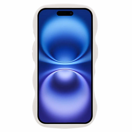 EIDERWOOD iPhone 16 Plus Fleksibelt Plastik Wavy Mobil Cover - Hvid
