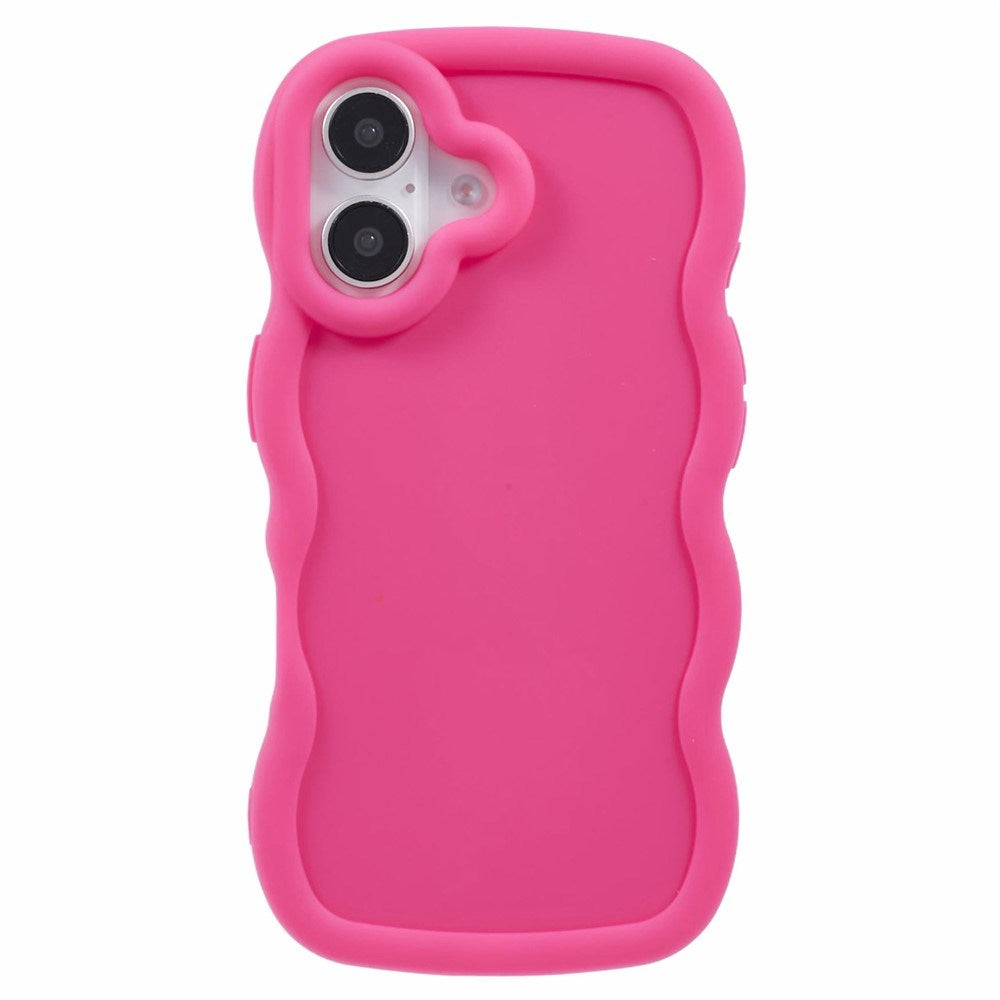 EIDERWOOD iPhone 16 Plus Fleksibelt Plastik Wavy Mobil Cover - Pink