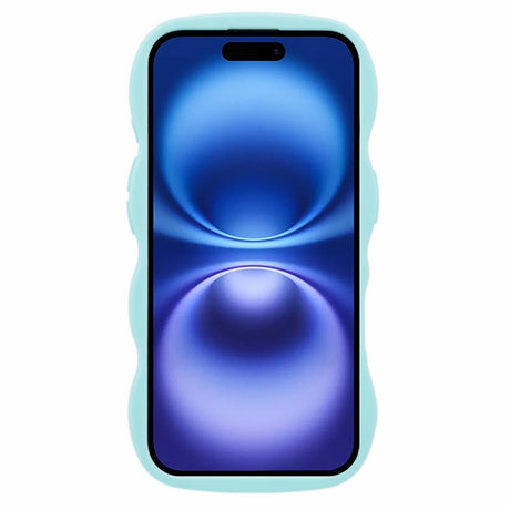 EIDERWOOD iPhone 16 Plus Fleksibelt Plastik Wavy Mobil Cover - Blå