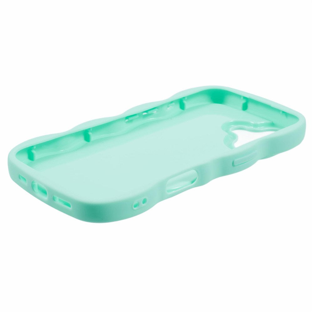 EIDERWOOD iPhone 16 Plus Fleksibelt Plastik Wavy Mobil Cover - Blå