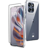 Motorola Edge 50 Neo 5G 2-i-1 Hærdet Glas Skærmbeskyttelse og Fleksibelt Plast Cover - Gennemsigtig