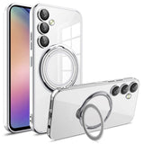 EIDERWOOD fleksibelt plastdeksel m. Stativ - Samsung Galaxy A16 (4G/5G) - MagSafe-kompatibel - Gjennomsiktig/sølv