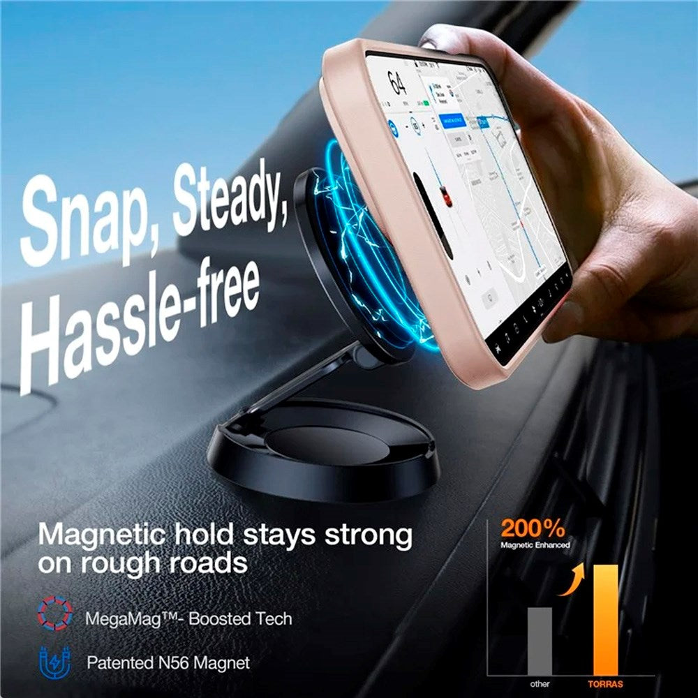 Torras iPhone 16 Pro Hybrid Bakdeksel m. Ståfunksjon - MagSafe-kompatibel - Rose Gold