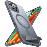 Torras iPhone 16 Pro Hybrid Bakdeksel m. Ståfunksjon - MagSafe-kompatibel - Grå