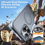 Torras iPhone 16 Pro Hybrid Bakdeksel m. Ståfunksjon - MagSafe-kompatibel - Grå