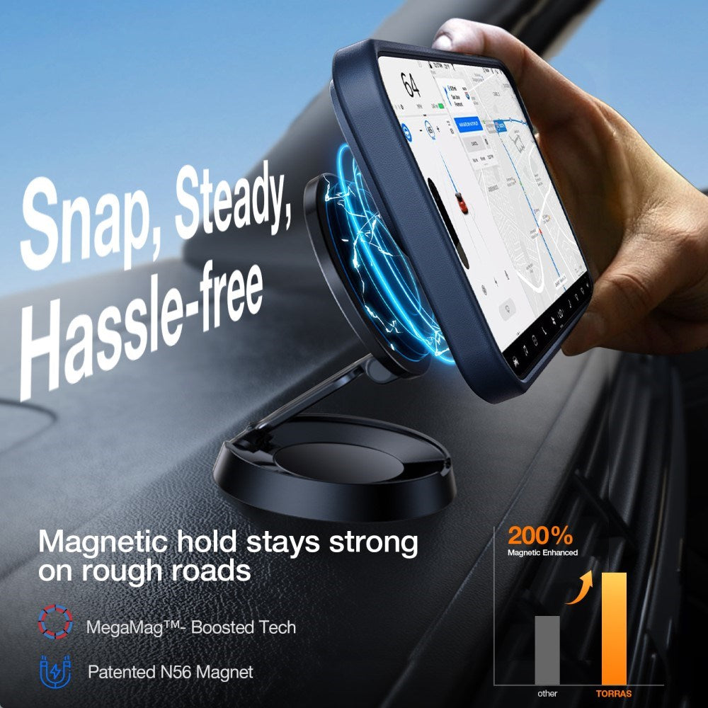 Torras iPhone 16 Pro Hybrid Bakdeksel m. Ståfunksjon - MagSafe-kompatibel - Blå